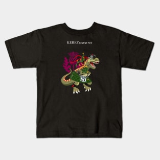 Clanosaurus Rex KERRYsaurus Plaid Kerry Irish Ireland Family Tartan Kids T-Shirt